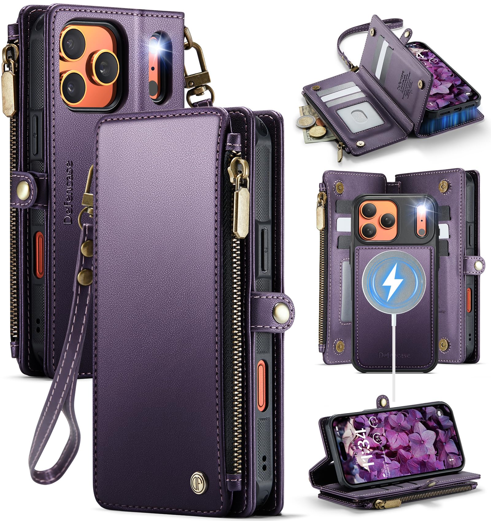 iPhone 17 Pro Max MagSafe Wallet Case RFID Card Holder