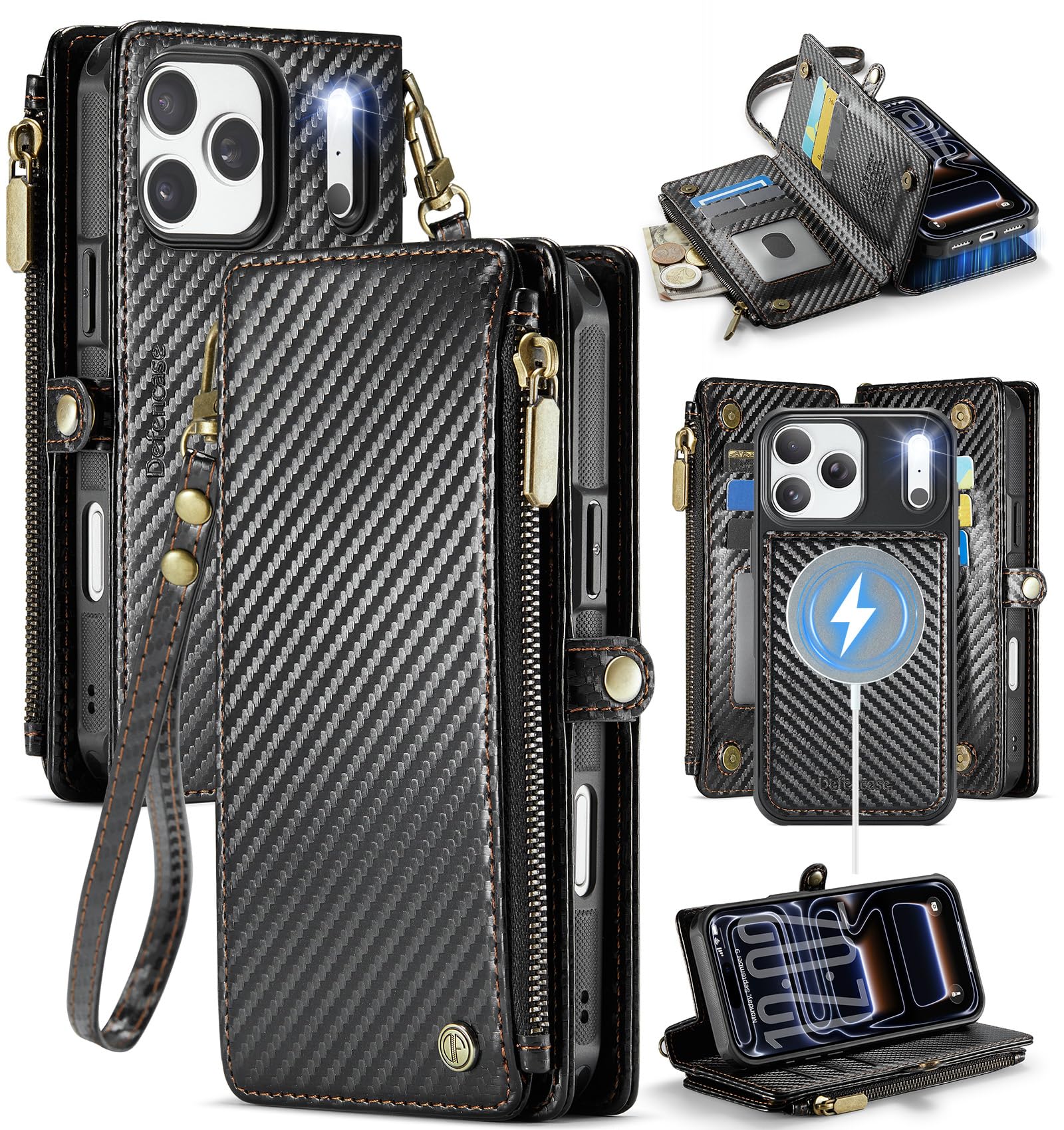 iPhone 17 Pro Max MagSafe Wallet Case RFID Card Holder