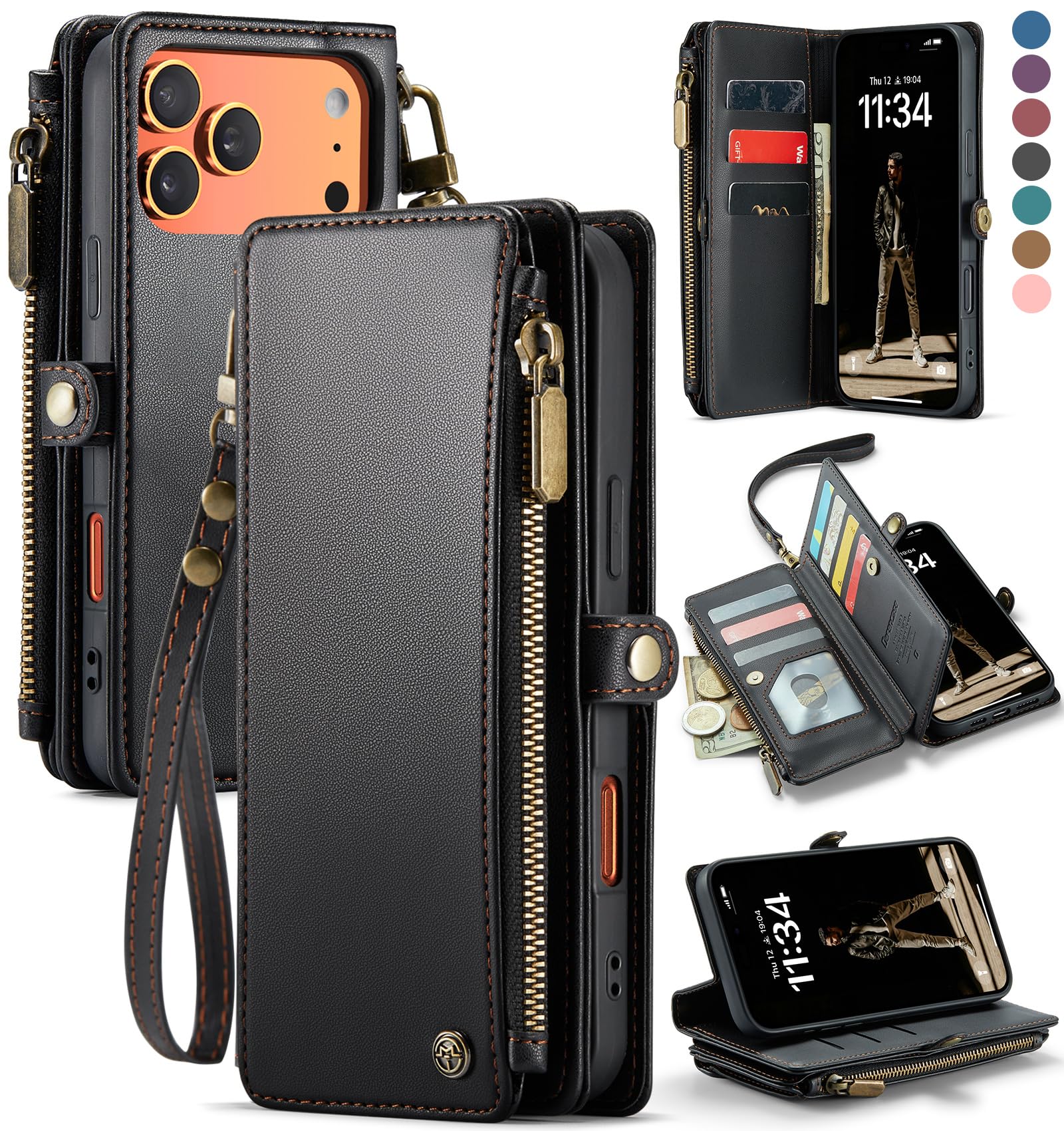 iPhone 17 Pro Max MagSafe Wallet Case RFID Card Holder