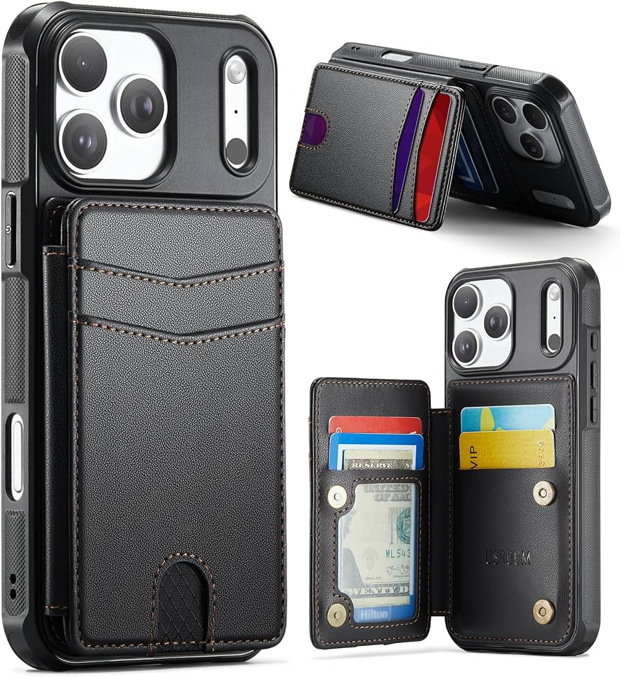 iPhone 18 Pro / Pro Max & 17 Pro / Pro Max Wallet Case – MagSafe RFID Blocking Card Holder