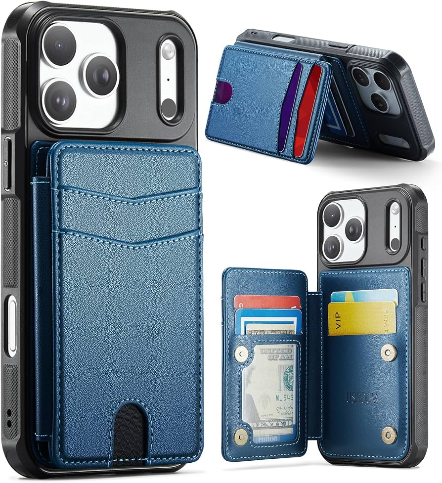 iPhone 18 Pro / Pro Max & 17 Pro / Pro Max Wallet Case – MagSafe RFID Blocking Card Holder