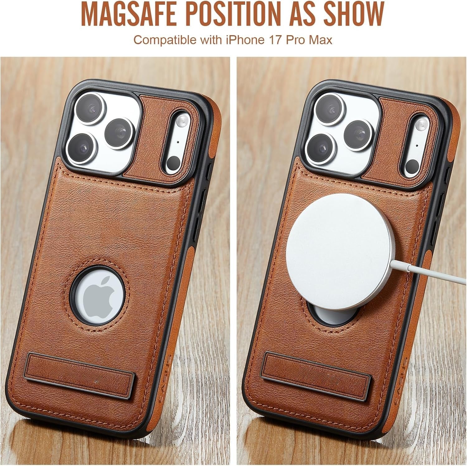 iPhone MagSafe Case with Kickstand & Tempered Glass Screen Protector