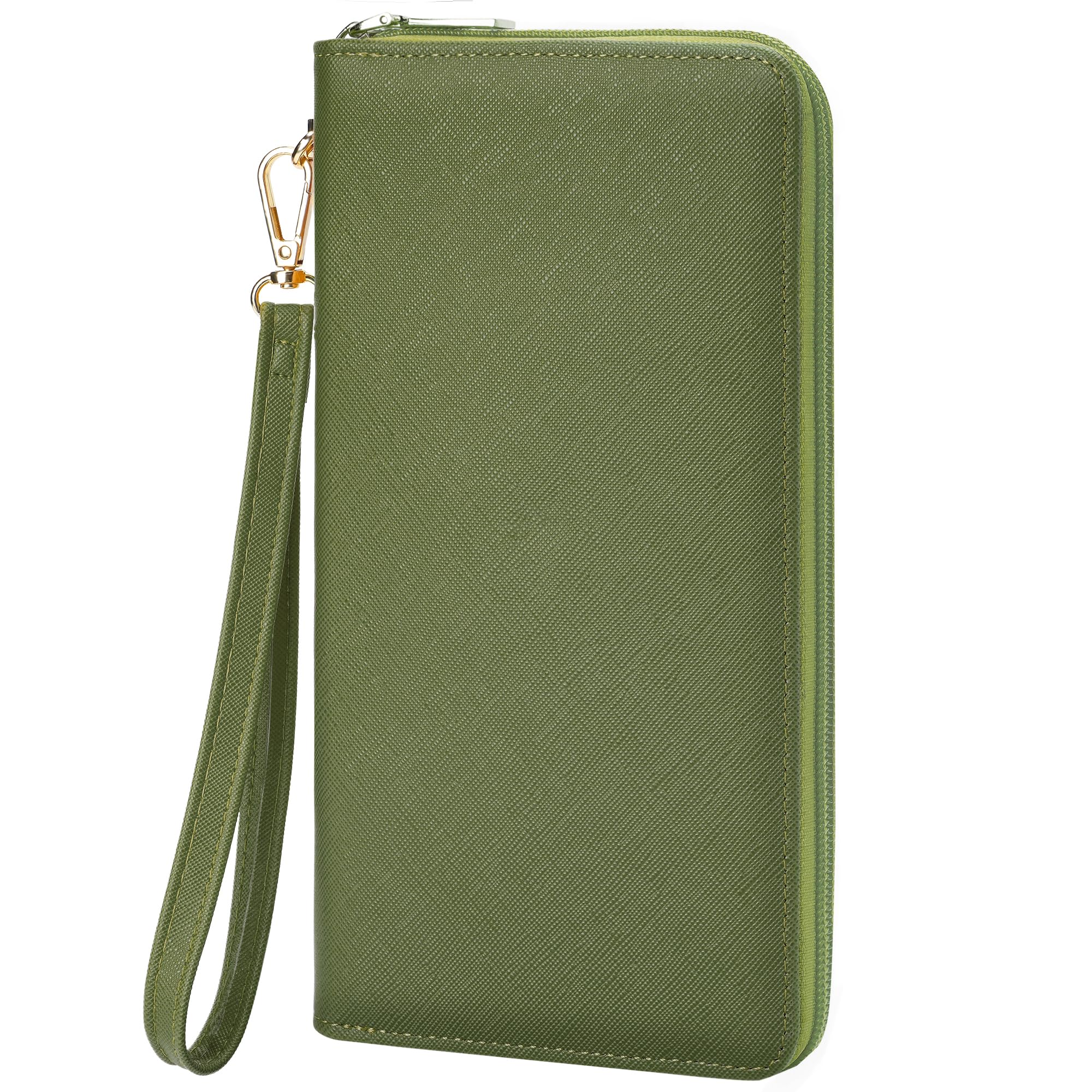 Large RFID Blocking Women’s Clutch Wallet with Wrist Strap & Zipper