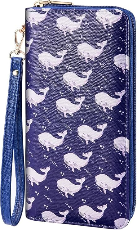 Large RFID Blocking Women’s Clutch Wallet with Wrist Strap & Zipper