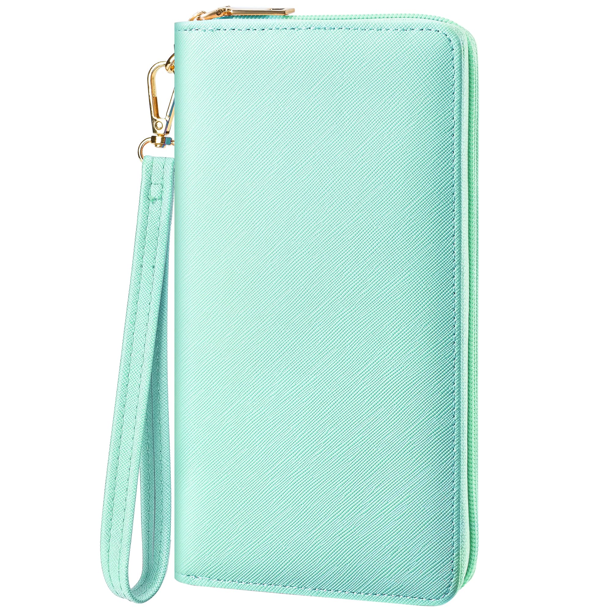 Large RFID Blocking Women’s Clutch Wallet with Wrist Strap & Zipper