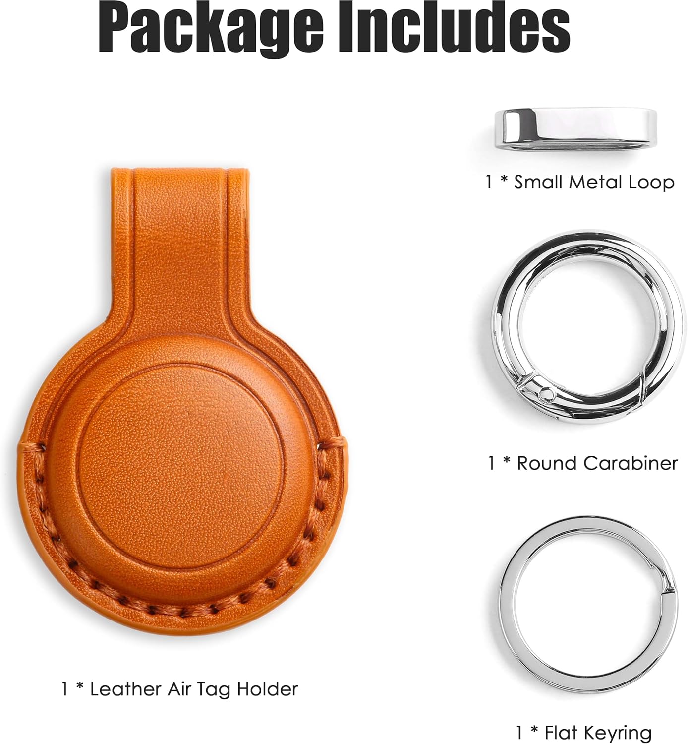 Leather Air Tag Key chain Holder Durable Case with Ring Clip