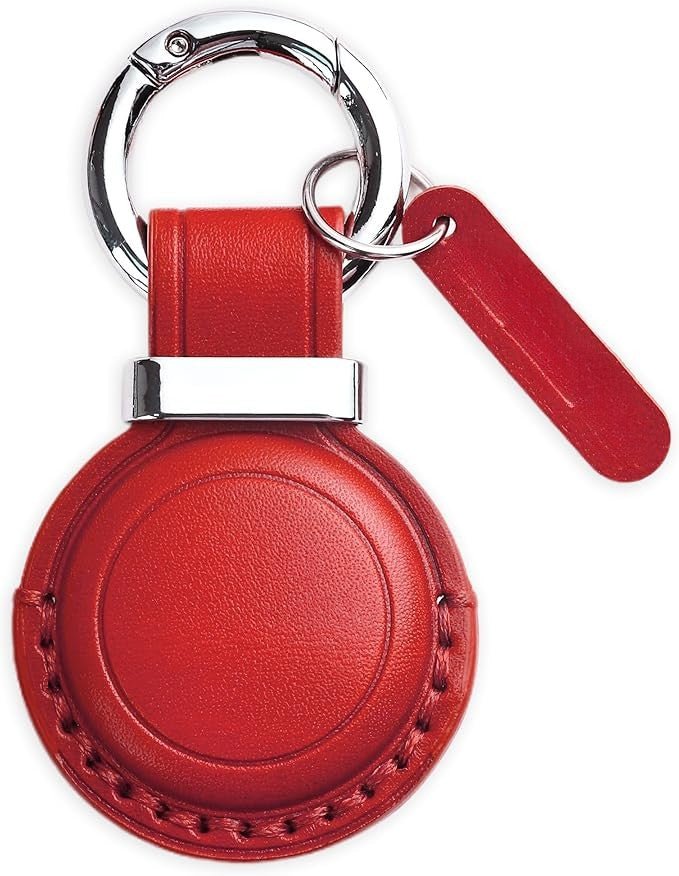Leather Air Tag Key chain Holder Durable Case with Ring Clip