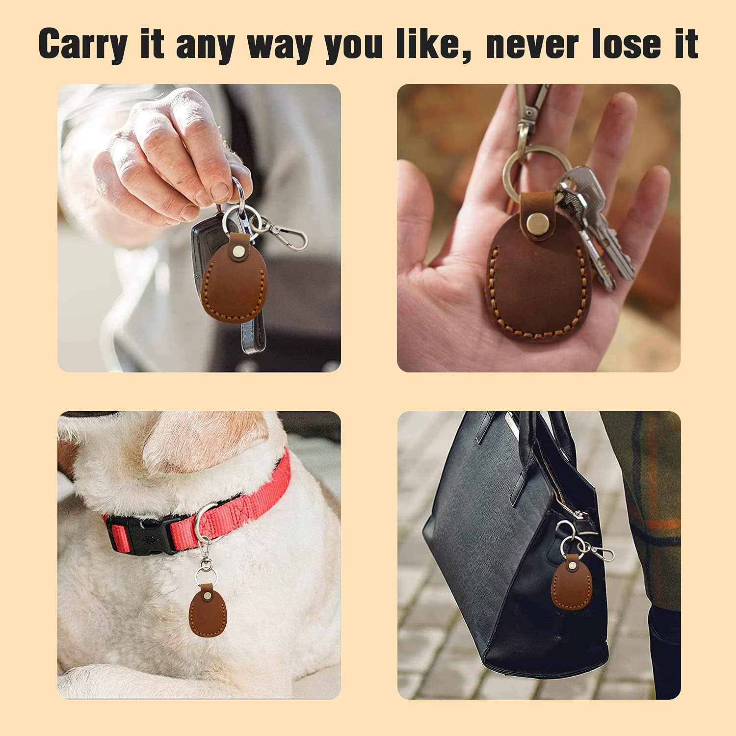 Leather AirTag Holder - Abbycart