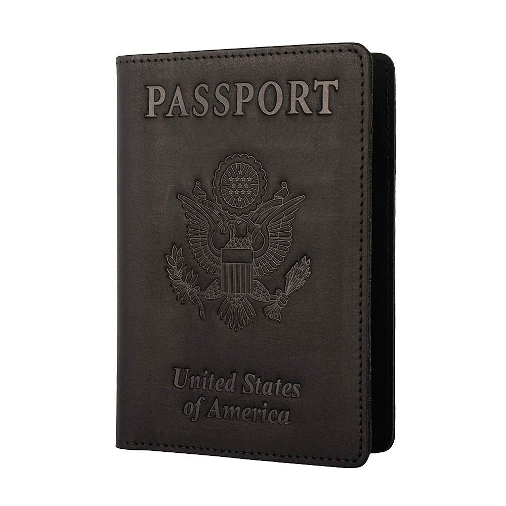 Leather Passport Holder RFID Blocking Slim Travel Wallet Men