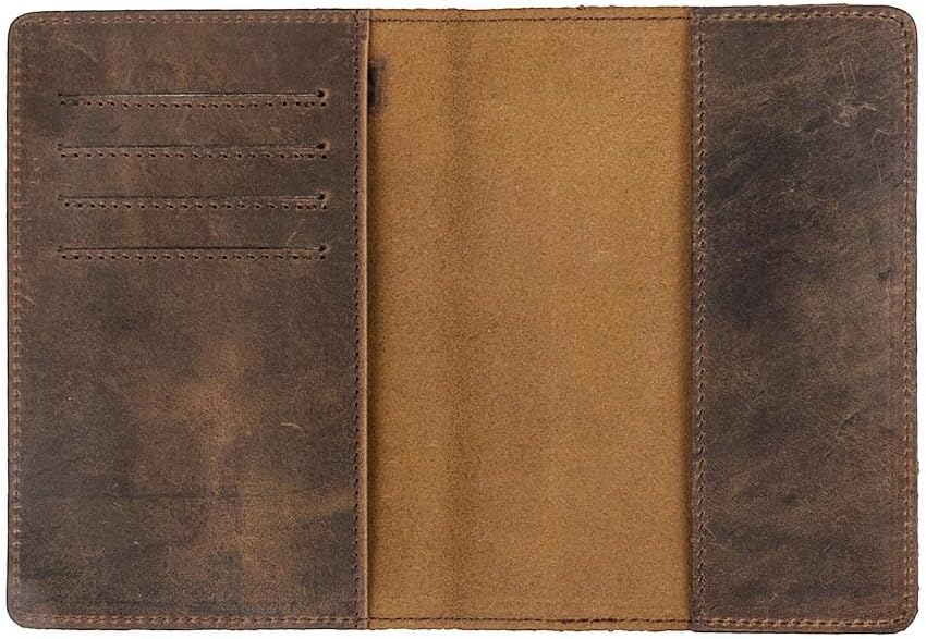Leather Passport Holder RFID Blocking Slim Travel Wallet Men