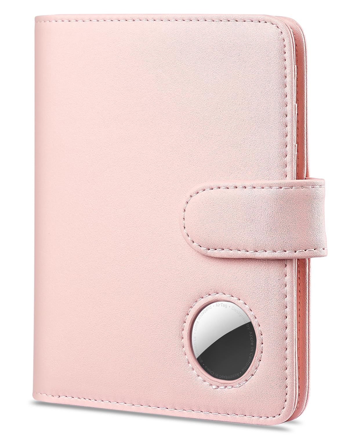 Leather Passport Holder RFID Travel Wallet with AirTag Slot