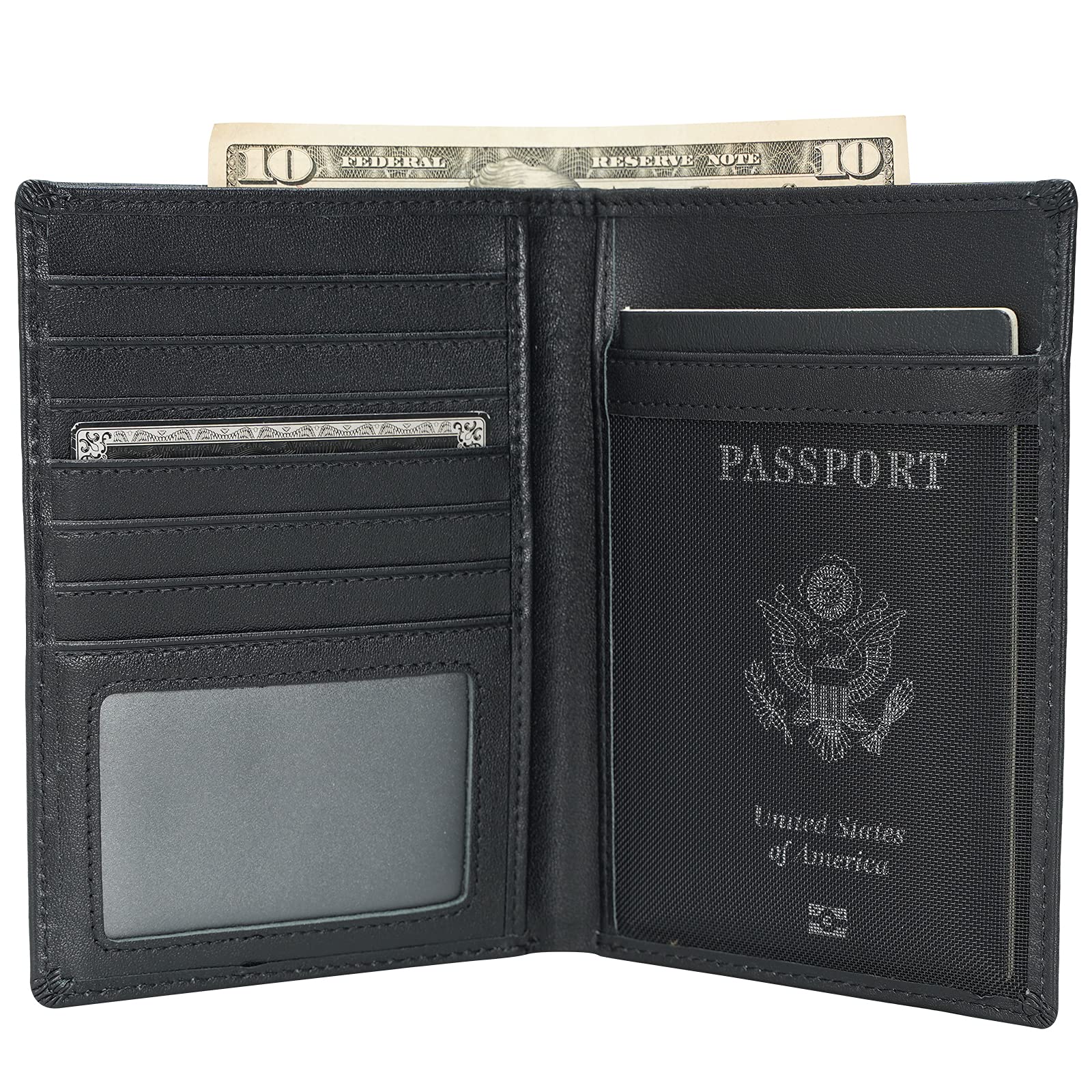 Leather Passport Holder with AirTag Slot – RFID Travel Wallet - Abbycart