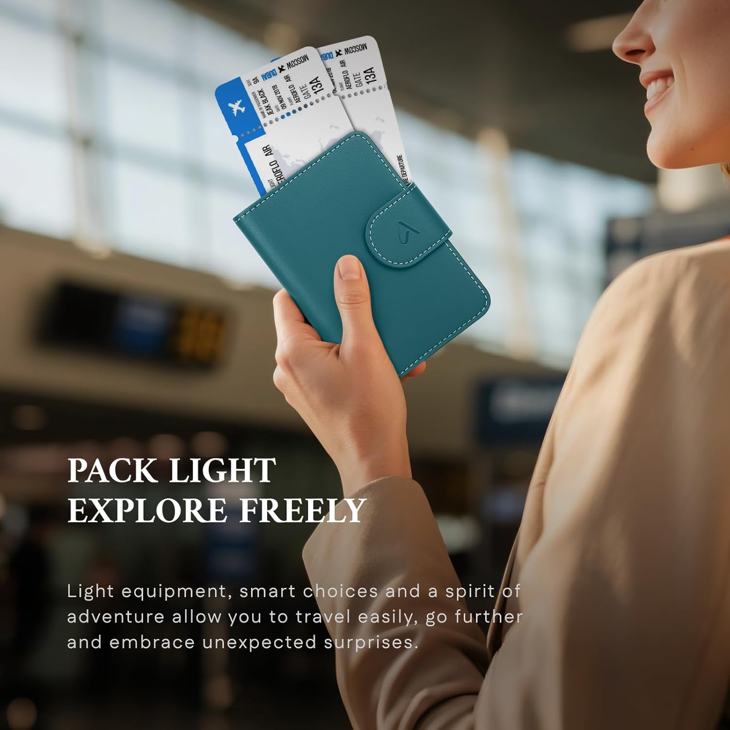 Leather Passport Holder with AirTag Slot | RFID Travel Wallet - Abbycart