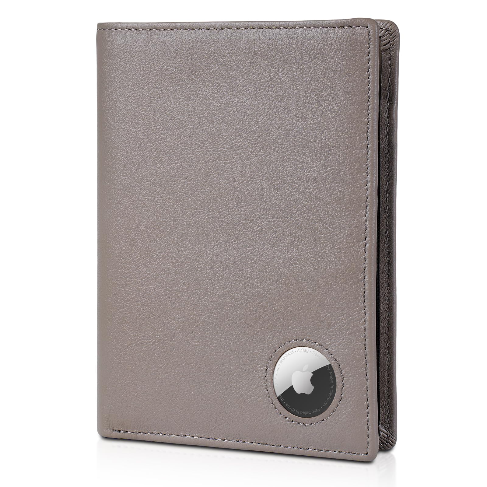 Leather Passport Holder with AirTag Slot – RFID Travel Wallet - Abbycart