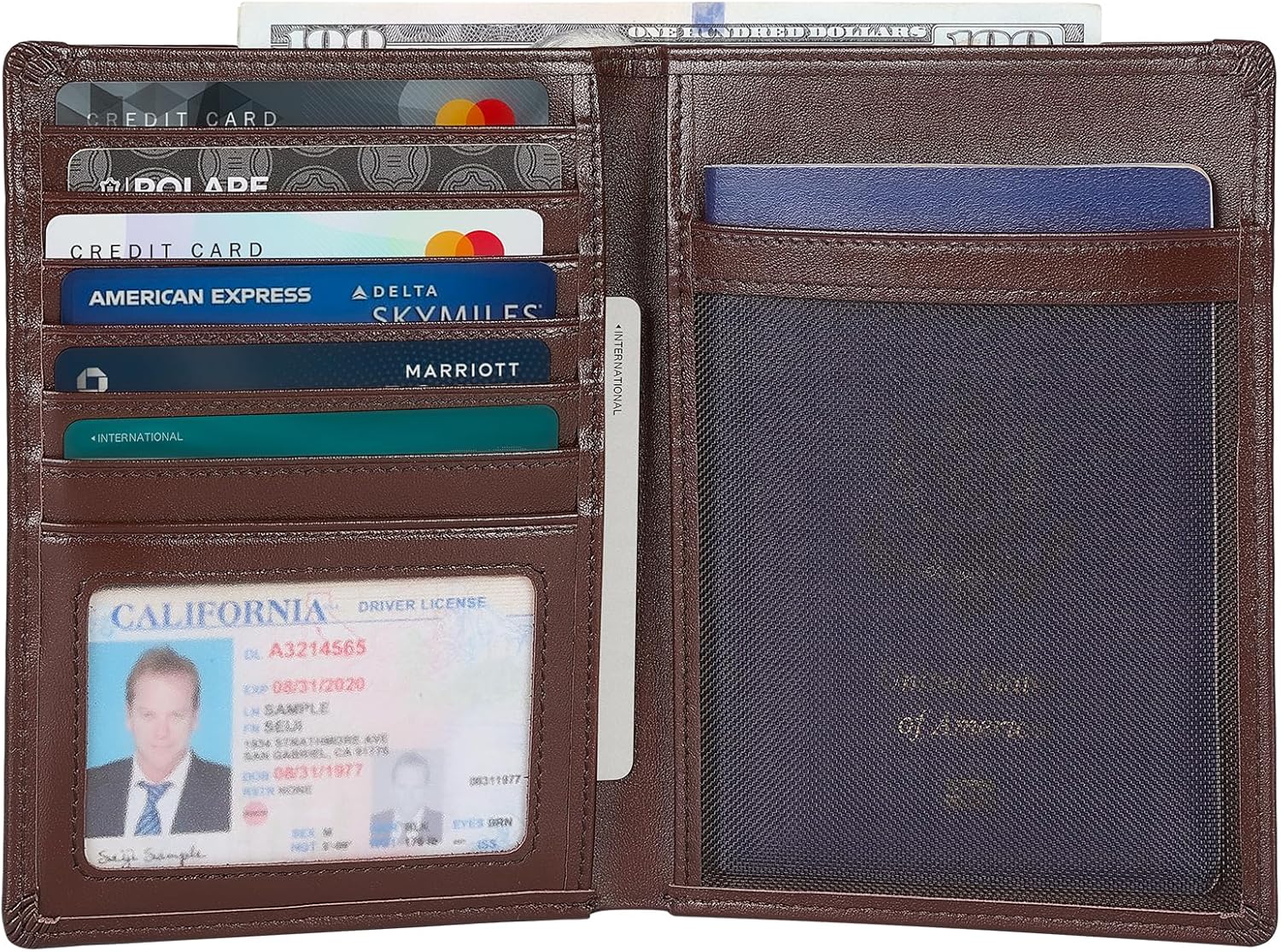 Leather Passport Holder with AirTag Slot – RFID Travel Wallet - Abbycart