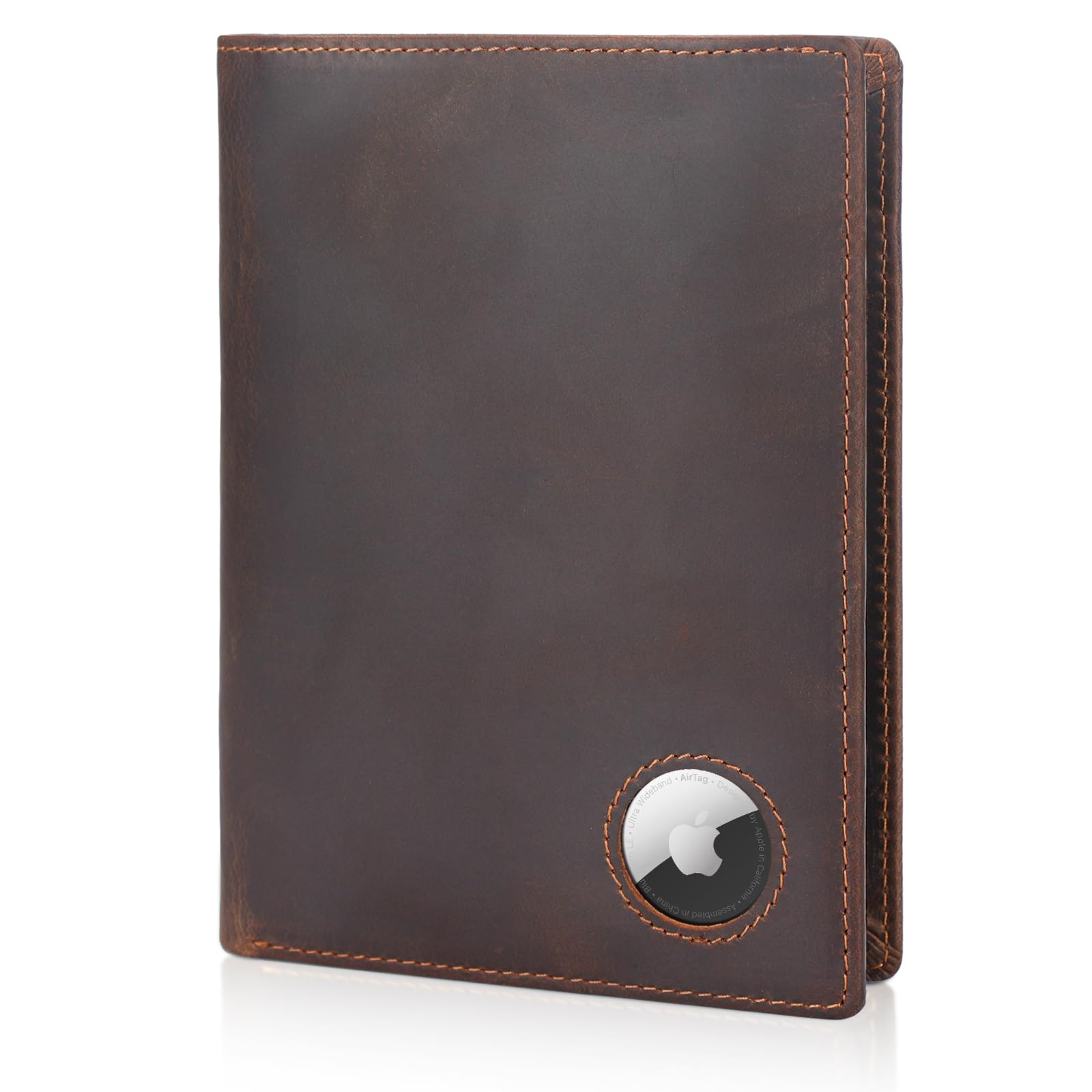 Leather Passport Holder with AirTag Slot – RFID Travel Wallet - Abbycart