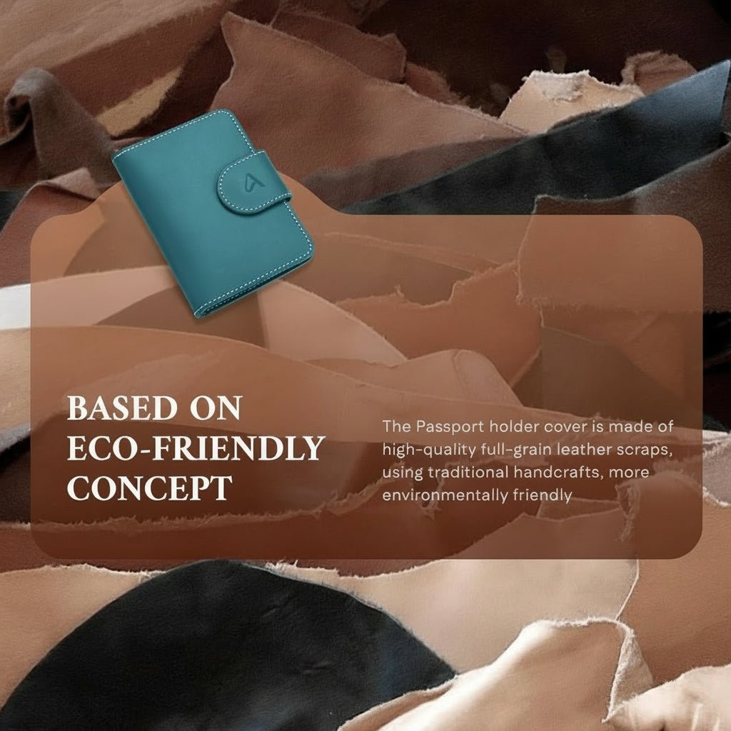 Leather Passport Holder with AirTag Slot | RFID Travel Wallet - Abbycart