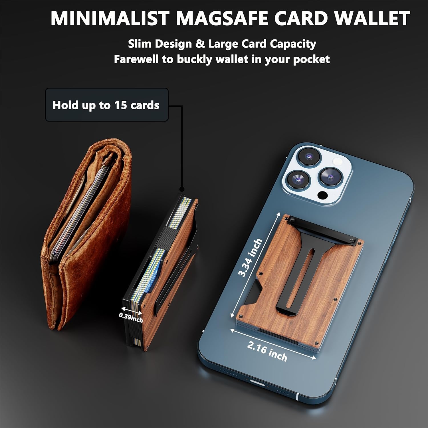 Magnetic MagSafe Wallet with AirTag Holder & RFID Blocking for iPhone 15/14/13/12 - Abbycart