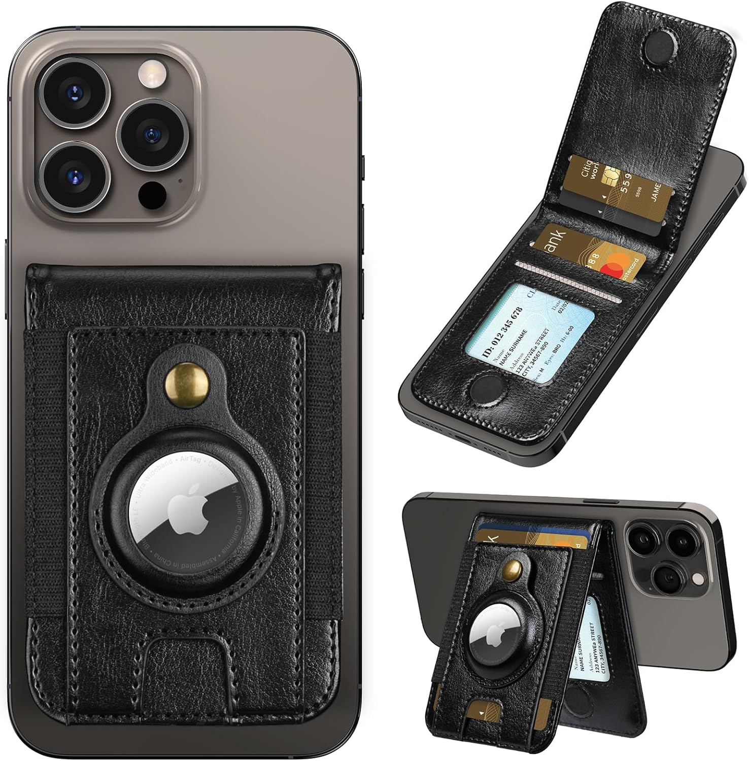 Magnetic Wallet for iPhone with AirTag Holder - Slim RFID Blocking Leather Wallet - Abbycart