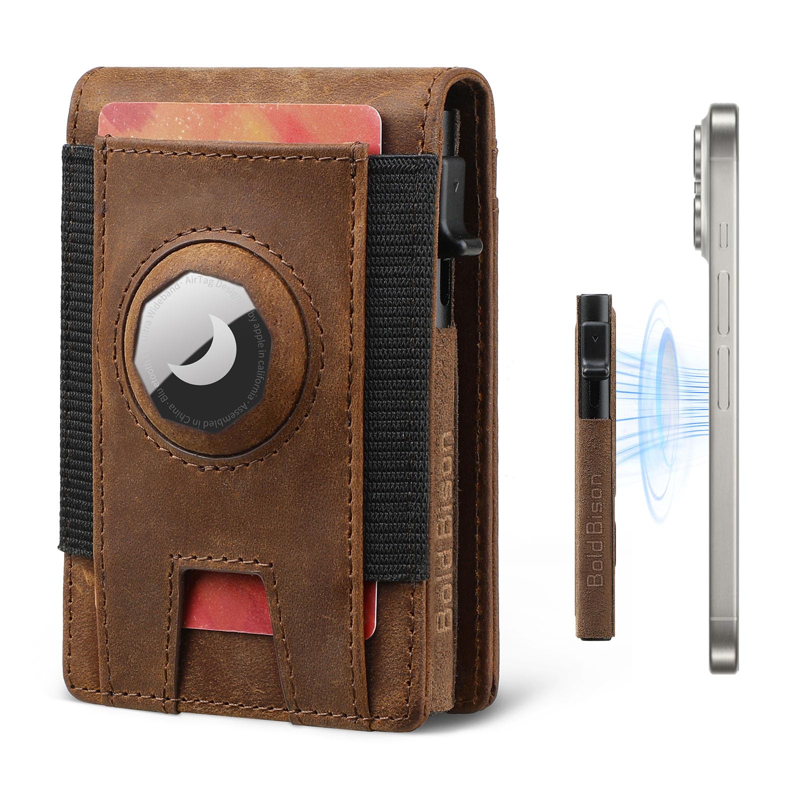 MagSafe AirTag Wallet for Men – Slim RFID Leather Holder - Abbycart