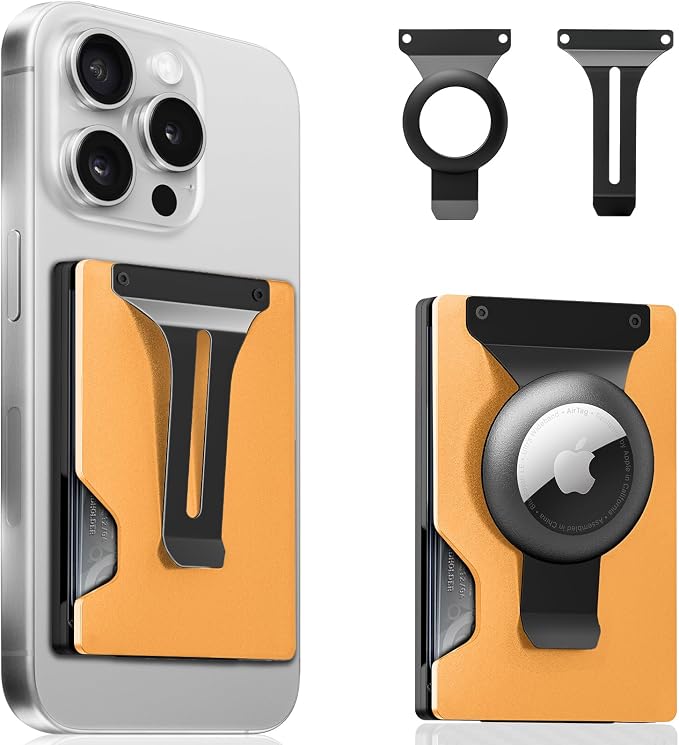 MagSafe Metal Wallet with AirTag Holder – Slim, RFID Blocking, for iPhone 15/14/13/12