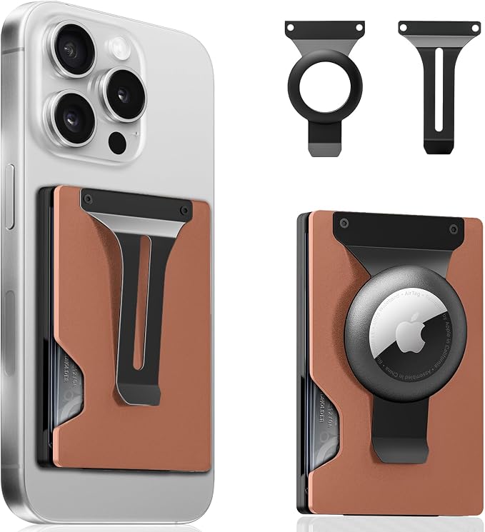 MagSafe Metal Wallet with AirTag Holder – Slim, RFID Blocking, for iPhone 15/14/13/12