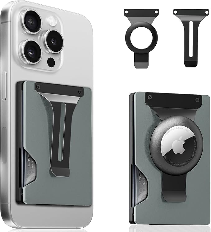 MagSafe Metal Wallet with AirTag Holder – Slim, RFID Blocking, for iPhone 15/14/13/12