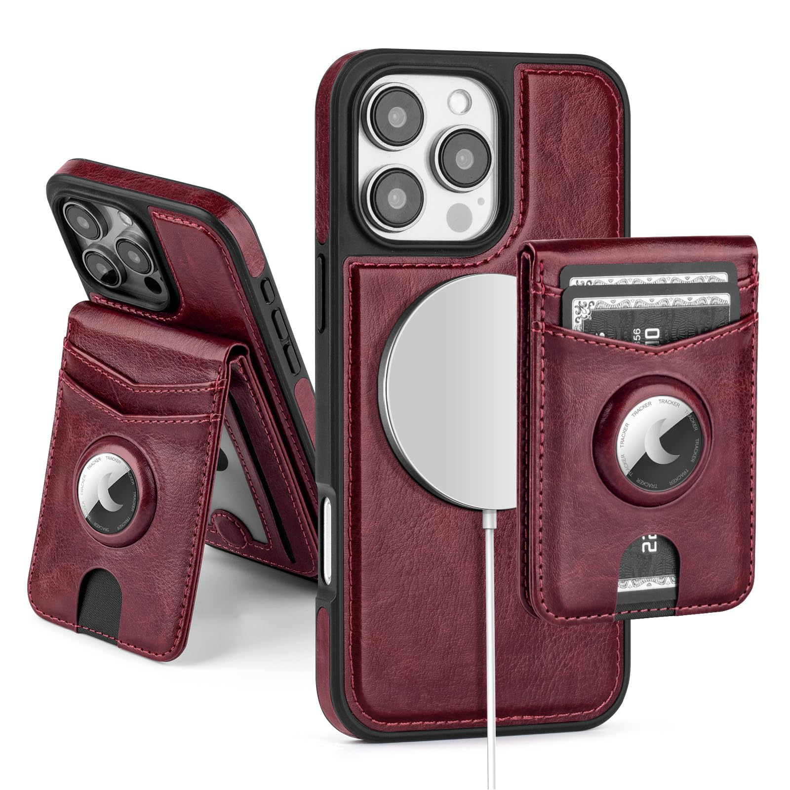 MagSafe Wallet Case iPhone 16 Pro Max – RFID, AirTag, Kickstand - Abbycart