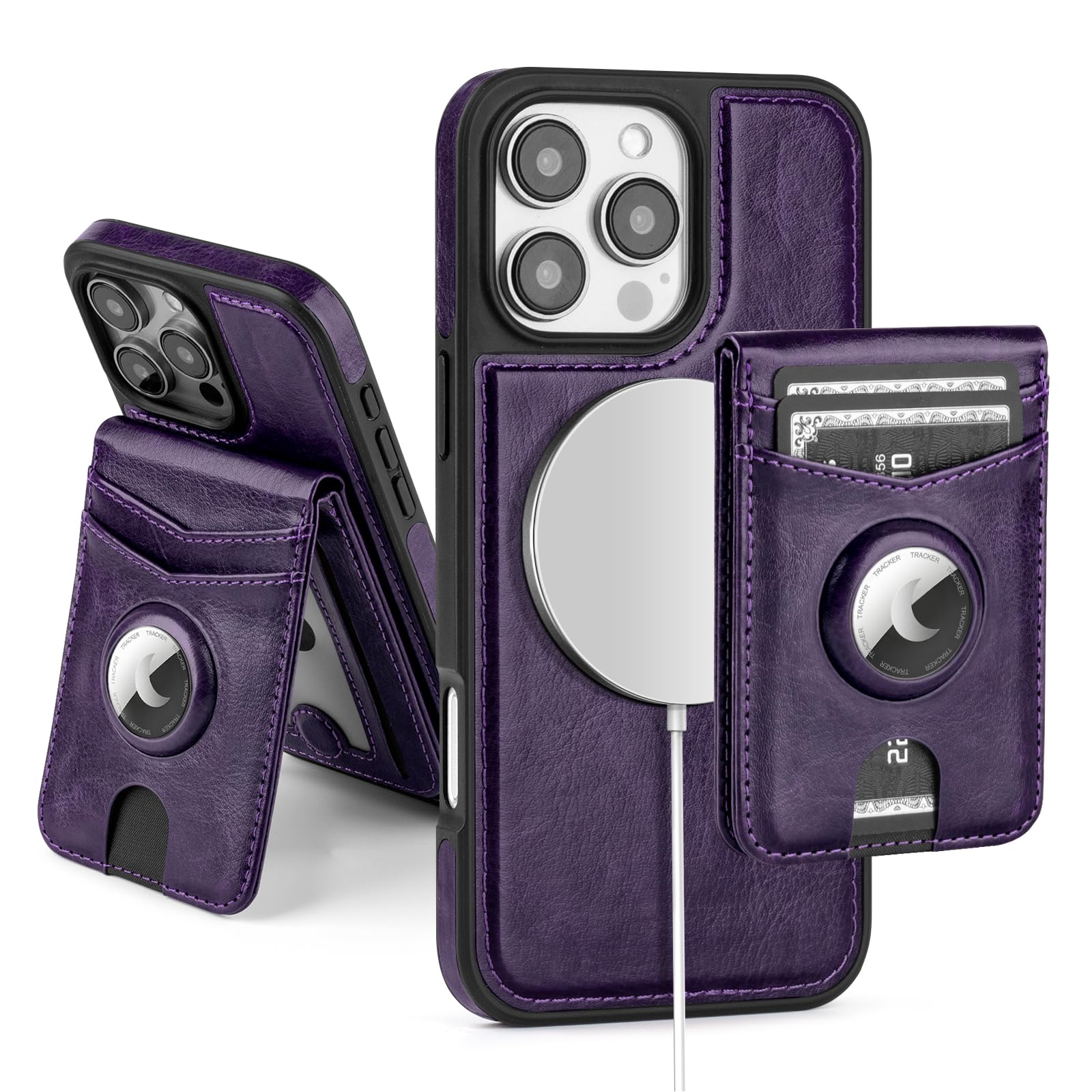 MagSafe Wallet Case iPhone 16 Pro Max – RFID, AirTag, Kickstand - Abbycart