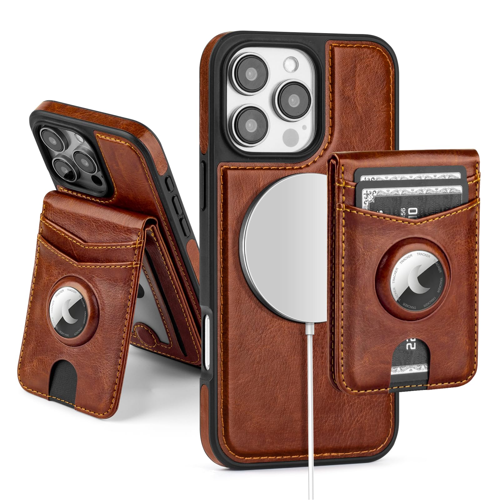 MagSafe Wallet Case iPhone 16 Pro Max – RFID, AirTag, Kickstand - Abbycart