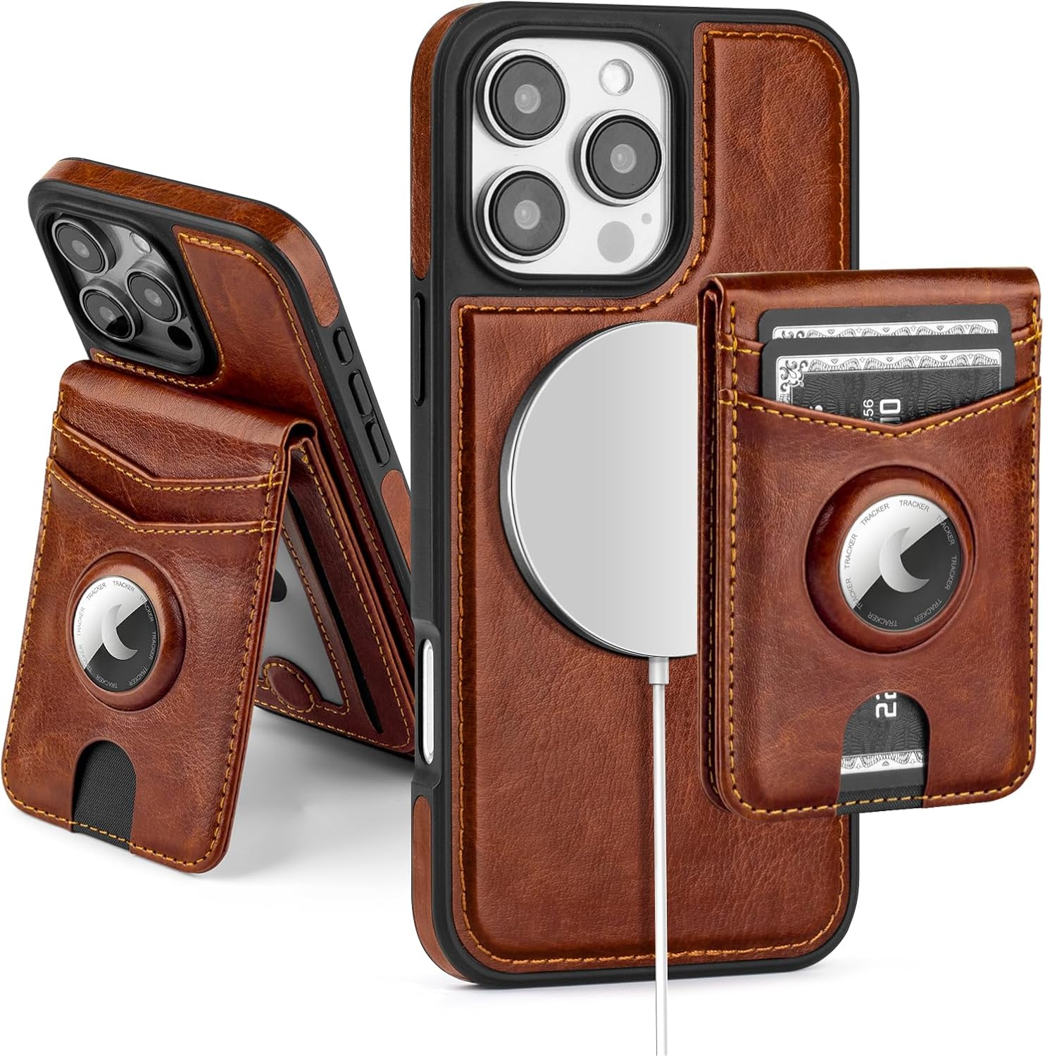 MagSafe Wallet Case iPhone 16 Pro Max – RFID, AirTag, Kickstand - Abbycart