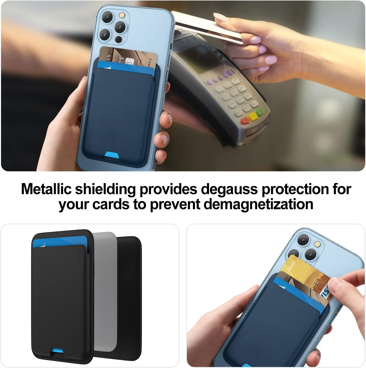 MagSafe Wallet for iPhone | Magnetic Leather Card Holder Compatible with iPhone 17 16 15 14 13 12 Pro Max Slim Wallet Gift for Him