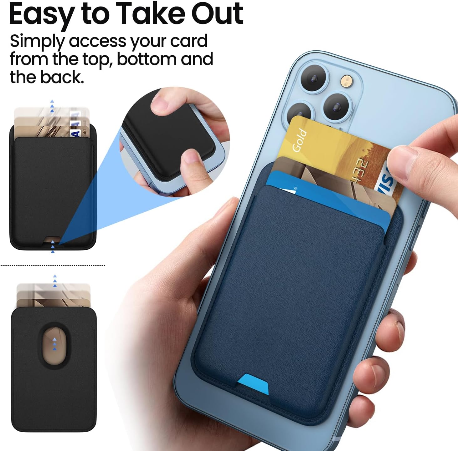 MagSafe Wallet for iPhone | Magnetic Leather Card Holder Compatible with iPhone 17 16 15 14 13 12 Pro Max Slim Wallet Gift for Him