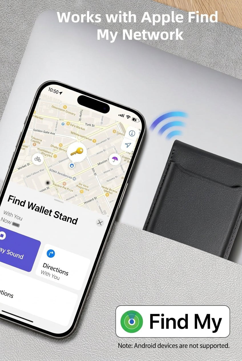 ExtreLife for Magsafe Wallet, Works with Apple Find My, 6 Cards Holder