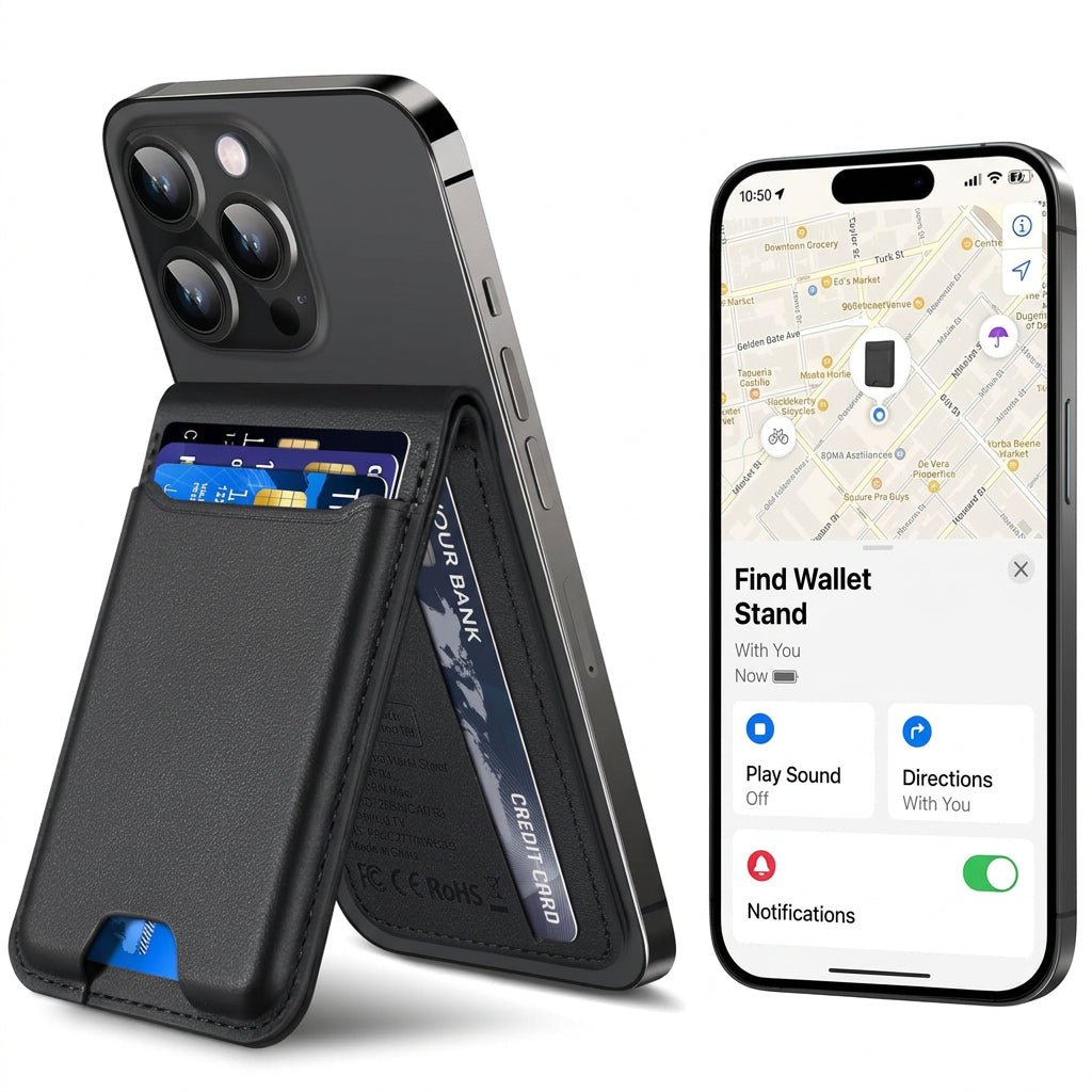 MagSafe Wallet for iPhone with Find My, 6 Card Holder & Stand