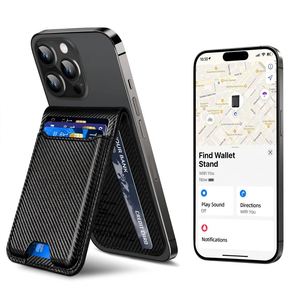 MagSafe Wallet for iPhone with Find My, 6 Card Holder & Stand