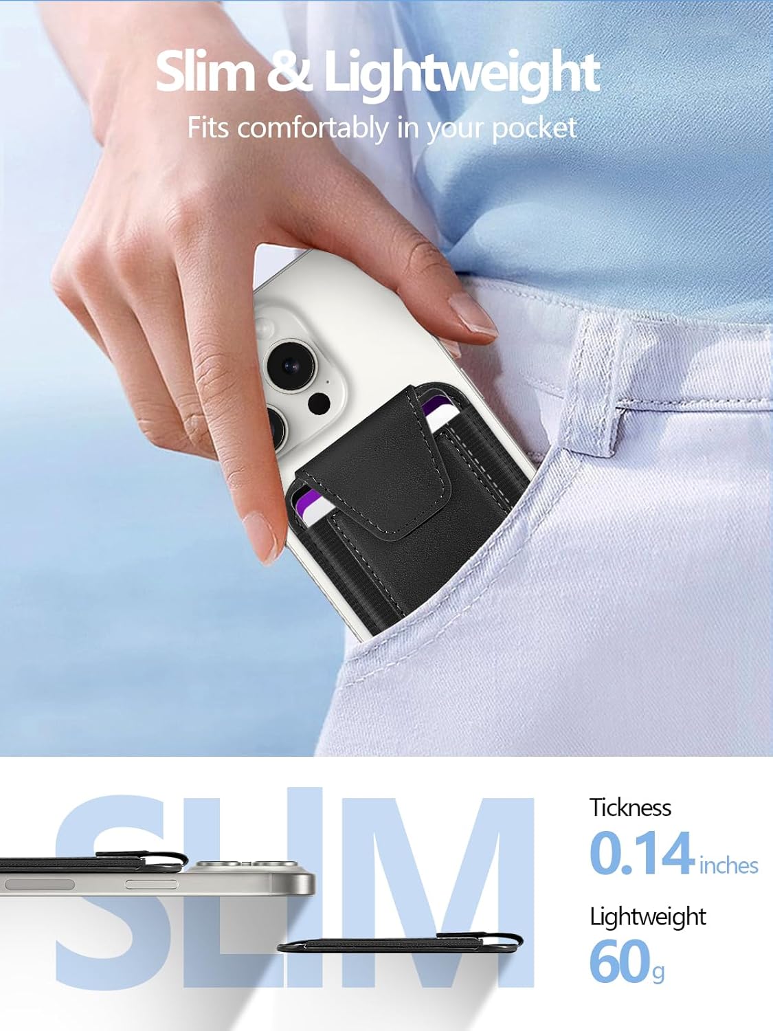 MagSafe Wallet for iPhone with Privacy Flap | RFID Blocking - Abbycart