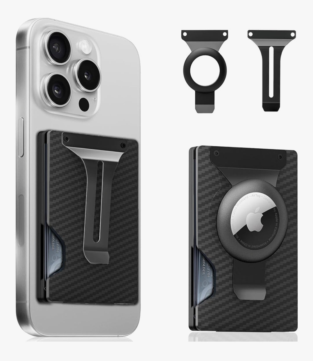 MagSafe Wallet with AirTag Holder – RFID Blocking, Strong Magnetic Hold, Minimalist Design for iPhone