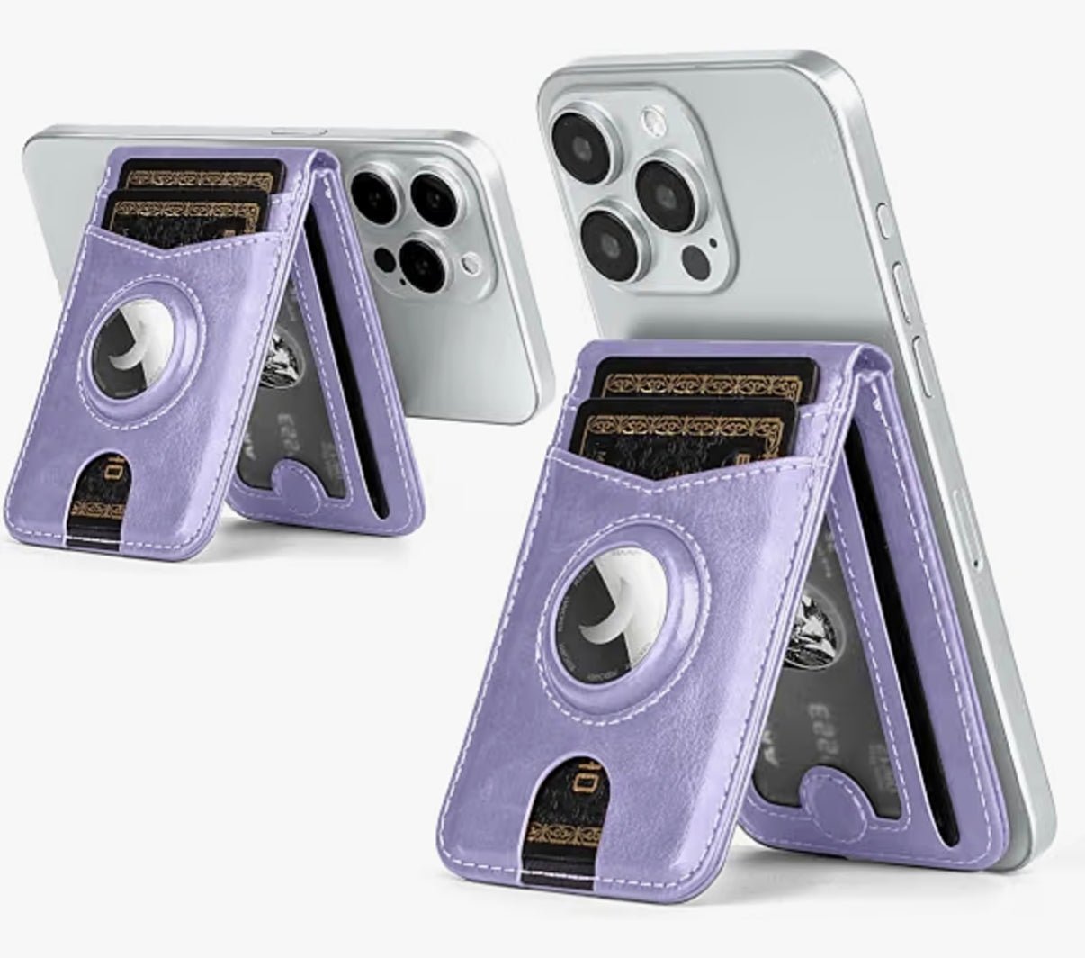 MagSafe Wallet with AirTag Holder, RFID Card Slots & Kickstand for iPhone 17/16/15/14/13 Pro Max