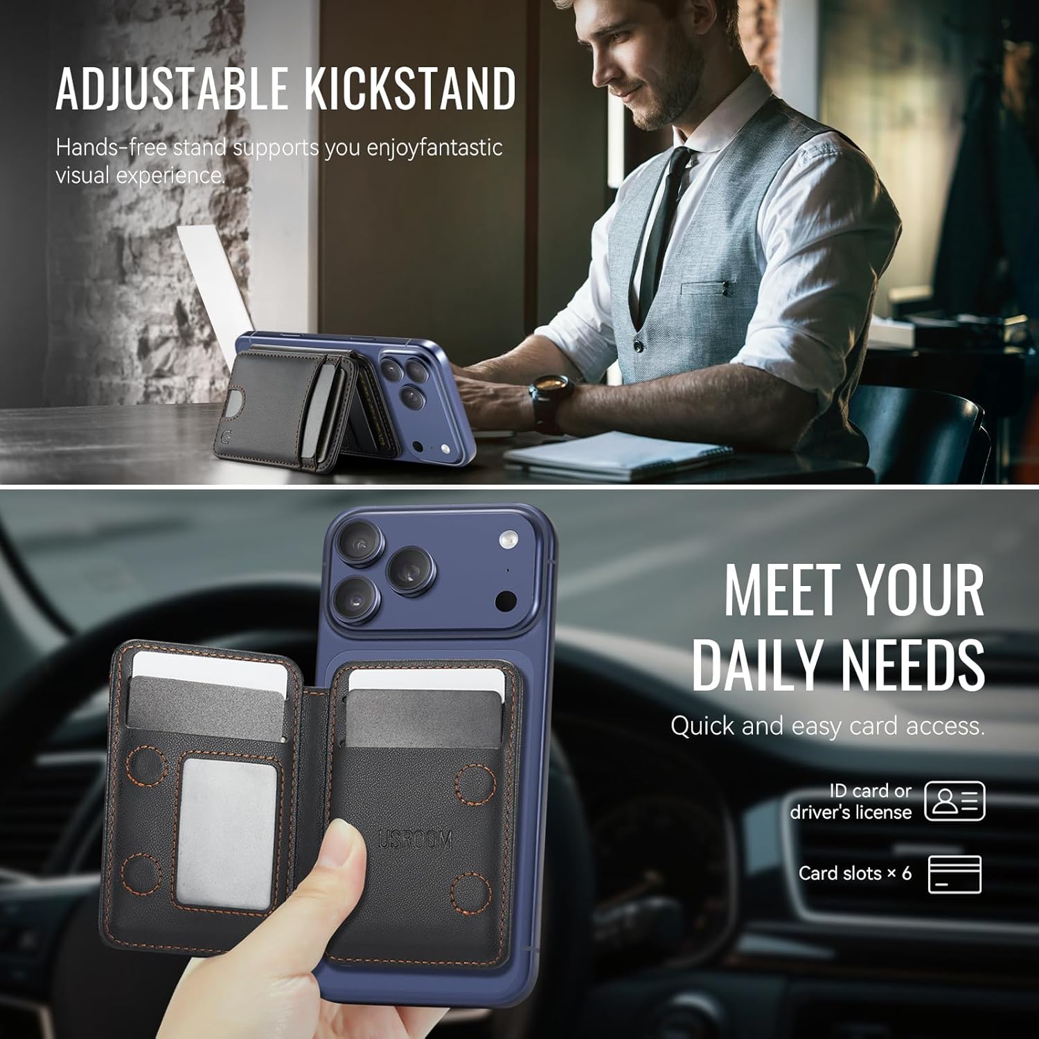 MagSafe Wallet with RFID Blocking – Slim Leather Card Holder - Abbycart