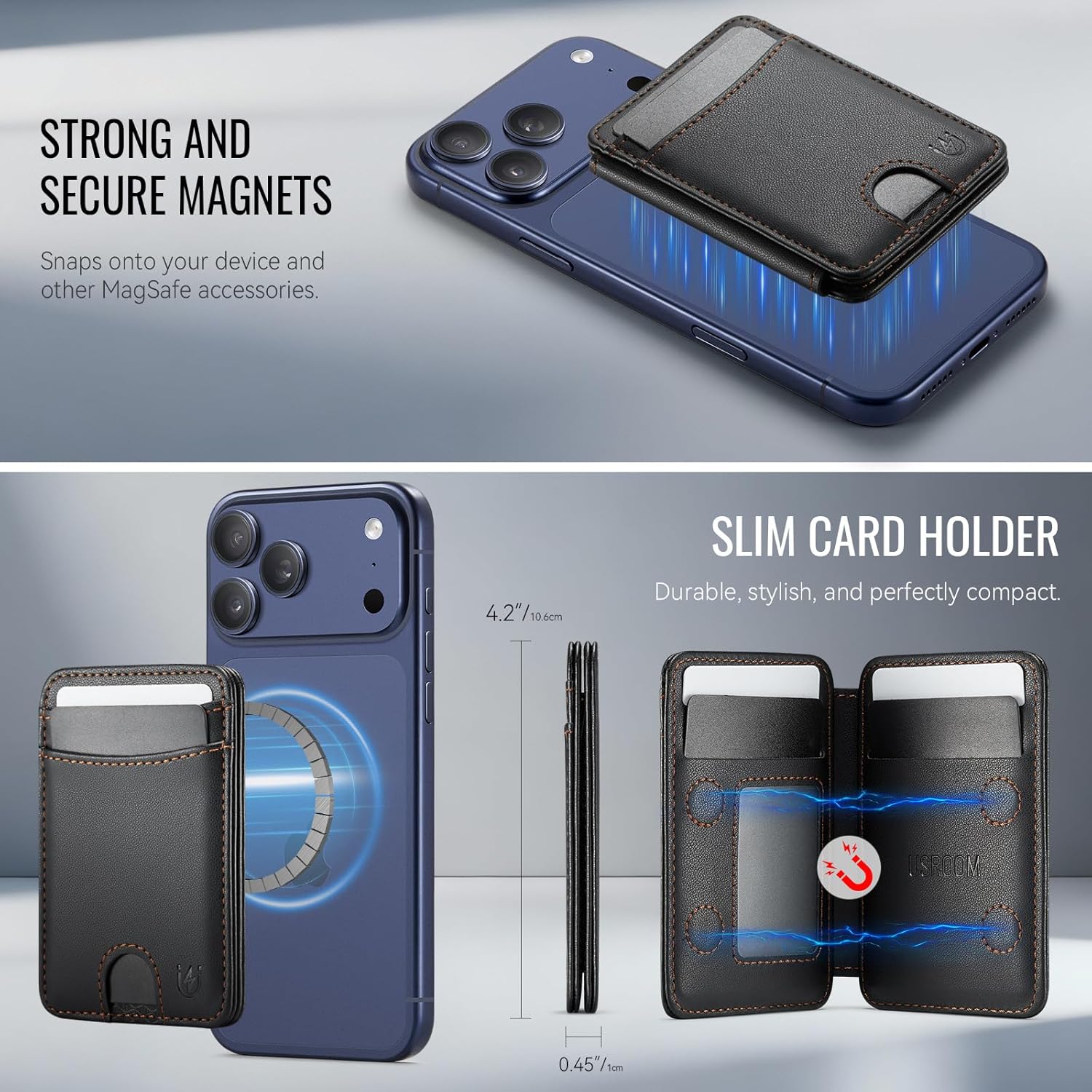 MagSafe Wallet with RFID Blocking – Slim Leather Card Holder - Abbycart