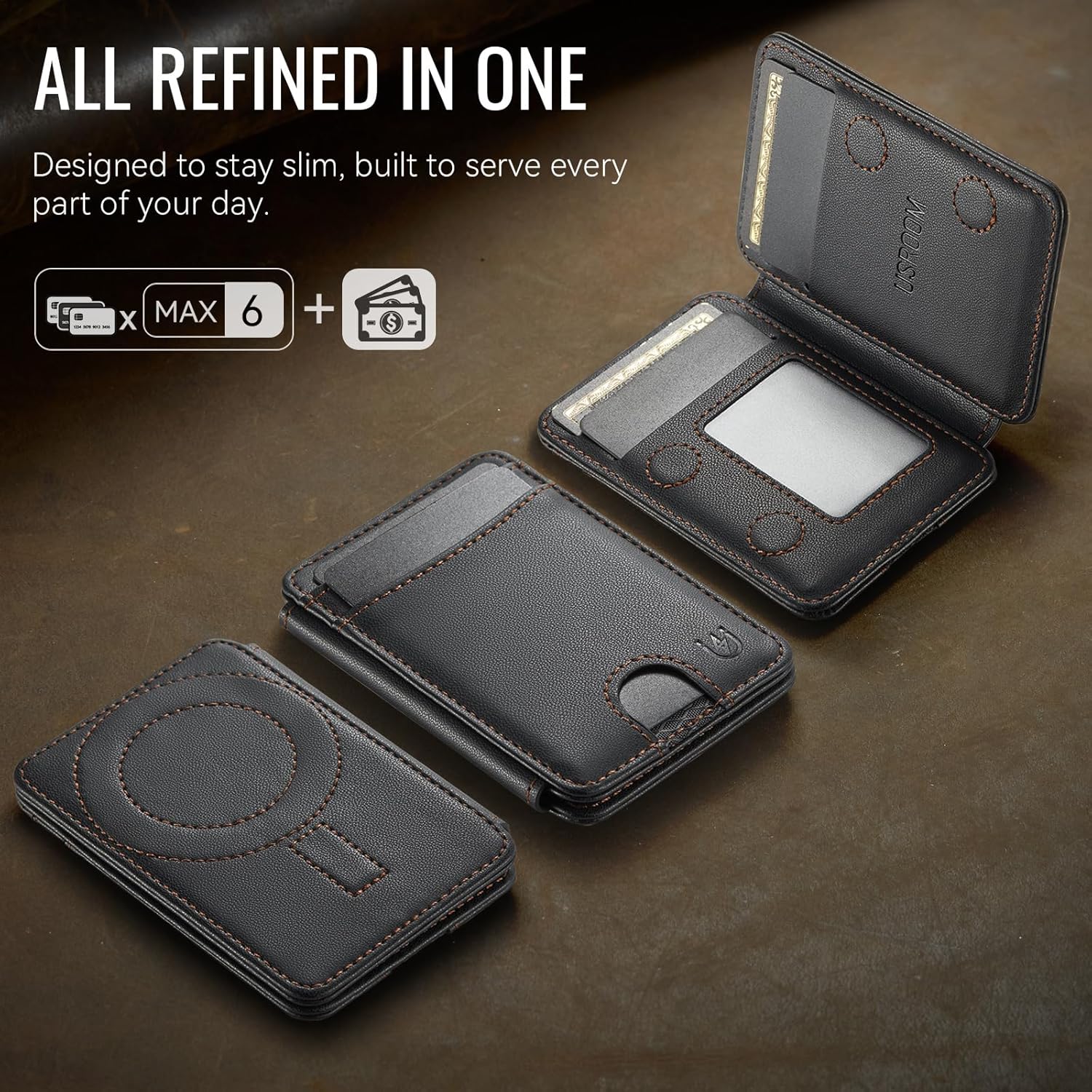 MagSafe Wallet with RFID Blocking – Slim Leather Card Holder - Abbycart