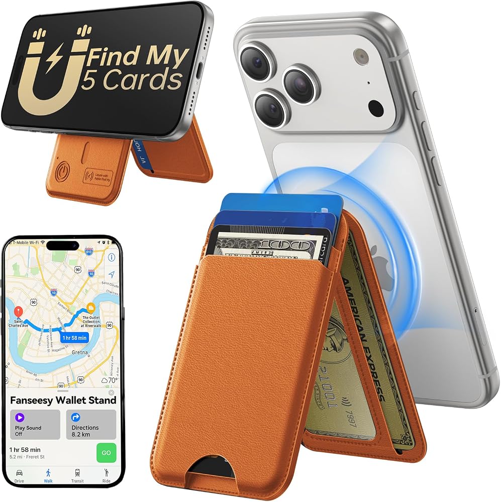 MagSafe Wallet with Stand RFID Vegan Leather Card Holder for iPhone