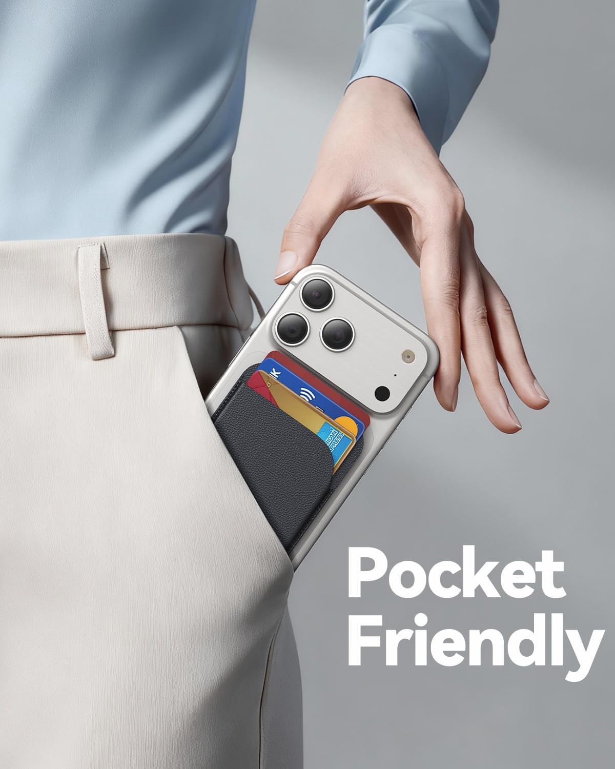 MagSafe Wallet with Stand RFID Vegan Leather Card Holder for iPhone