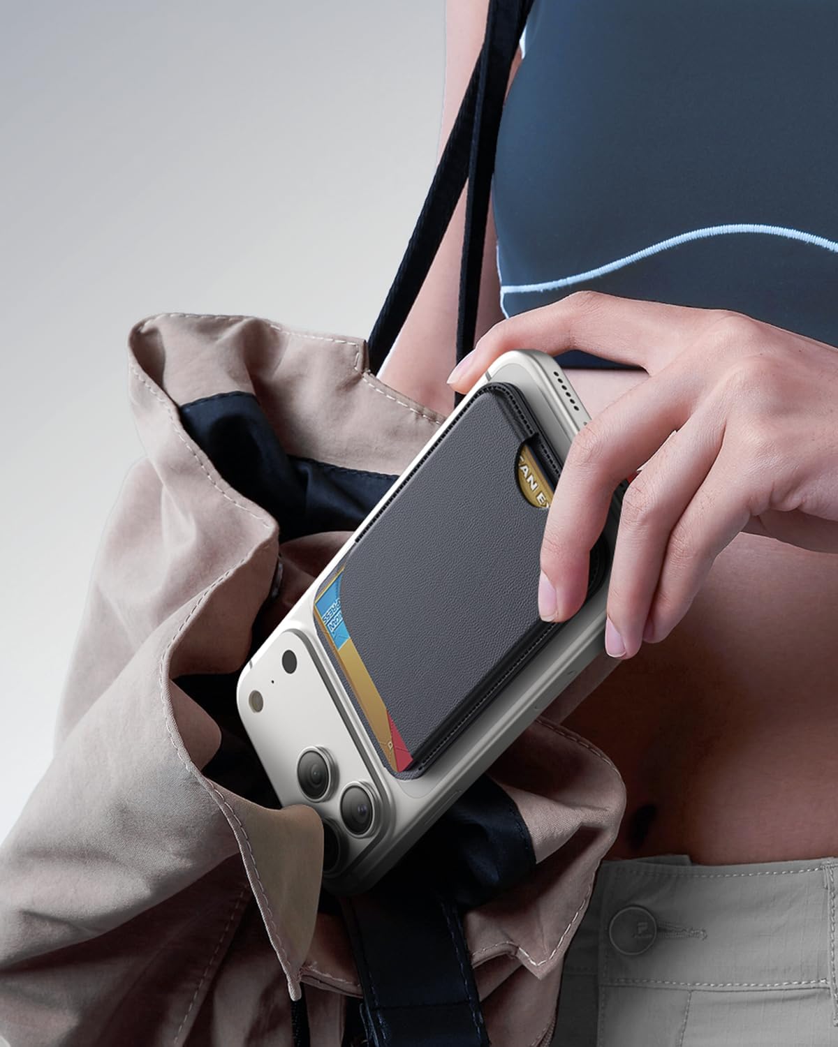 MagSafe Wallet with Stand RFID Vegan Leather Card Holder for iPhone