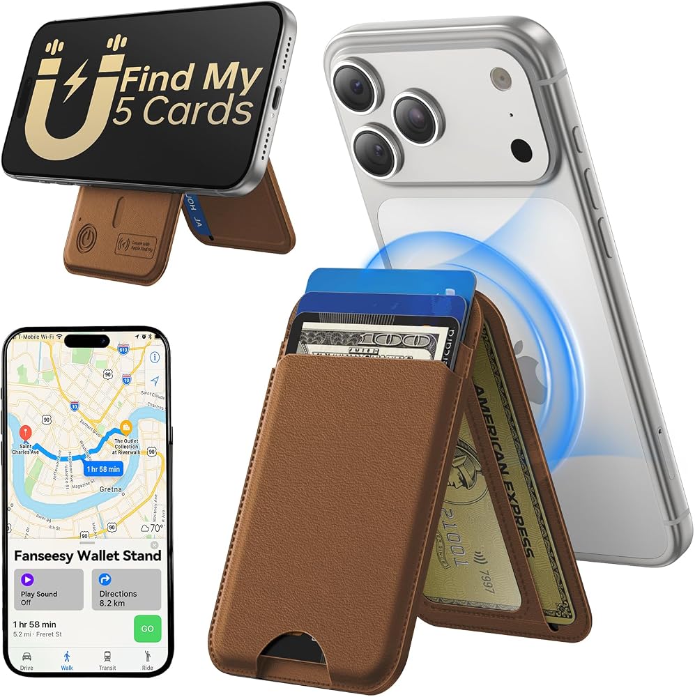 MagSafe Wallet with Stand RFID Vegan Leather Card Holder for iPhone