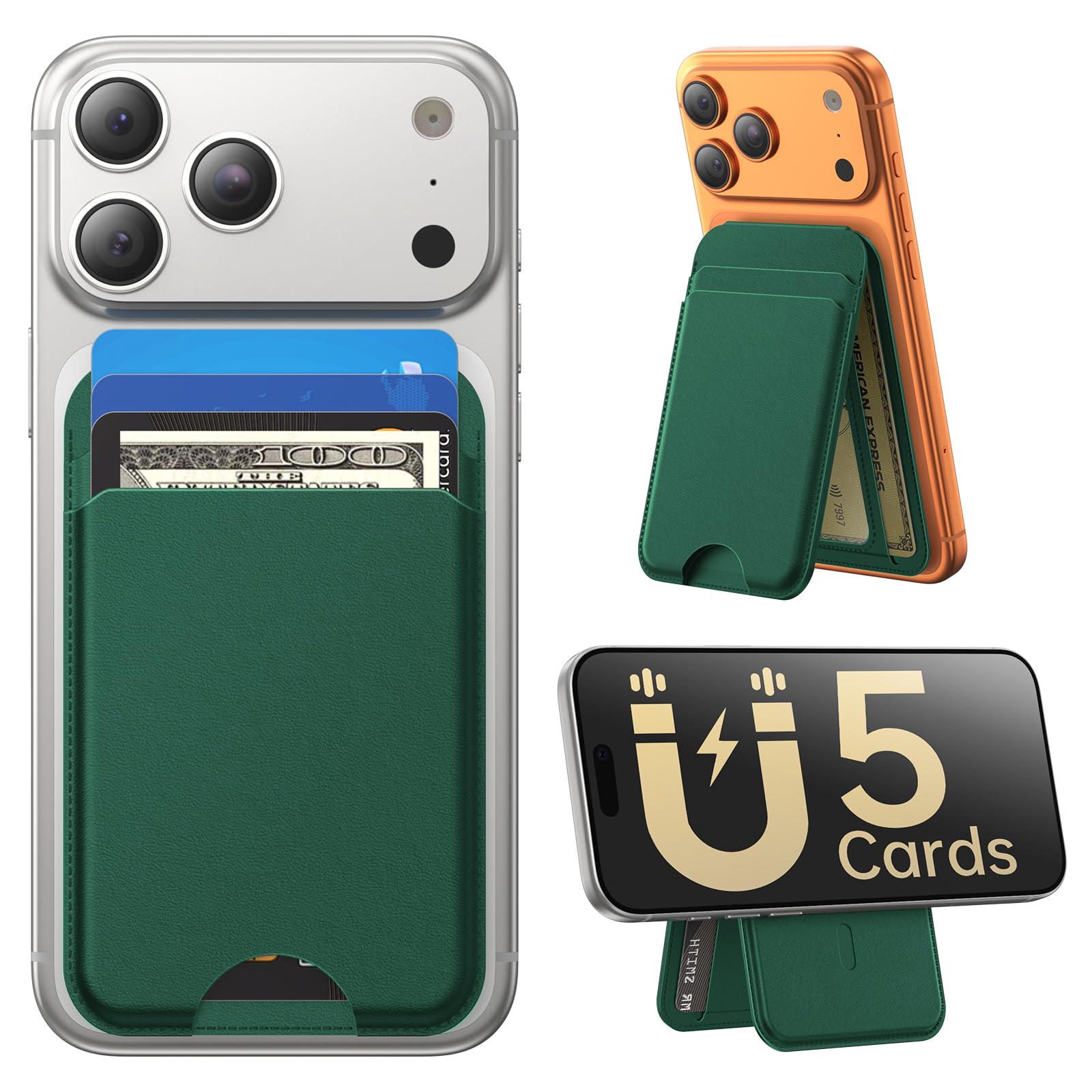 MagSafe Wallet with Stand Slim Leather iPhone Card Holder RFID