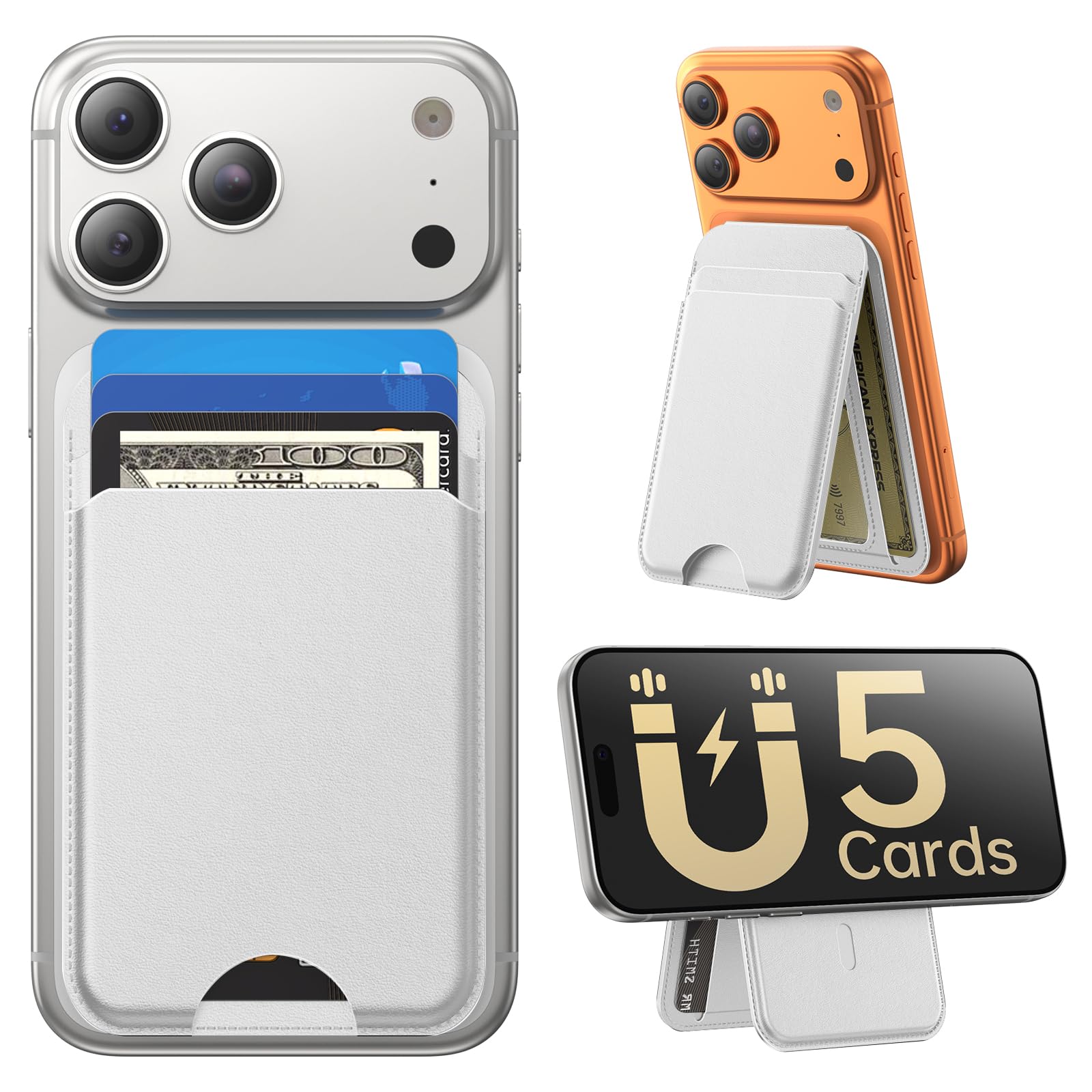 MagSafe Wallet with Stand Slim Leather iPhone Card Holder RFID