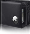 Men’s AirTag Wallet Genuine Leather RFID Blocking Bifold with 14 Card Slots