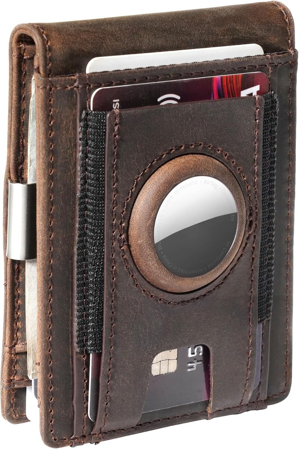 Men’s Airtag Wallet – Genuine Leather, Slim RFID Blocking, Apple AirTag Holder - Abbycart